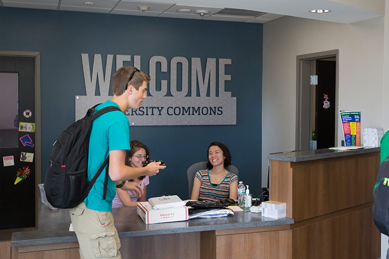 Student welcomed inside of res college